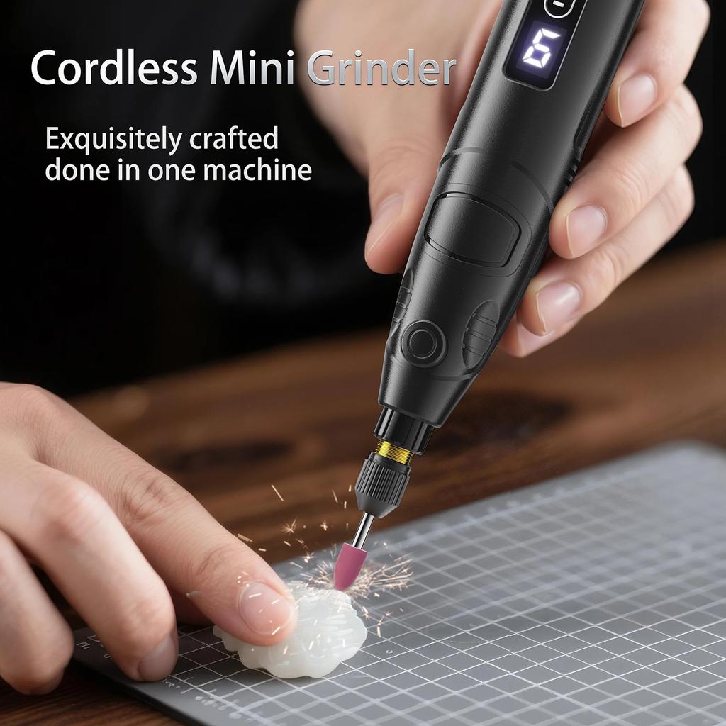 Mini Power Carving Tool Electric Grinder Polisher Cordless Engraver Rechargeable Cordless Rotary Tool 6 Speeds 18000 RPM