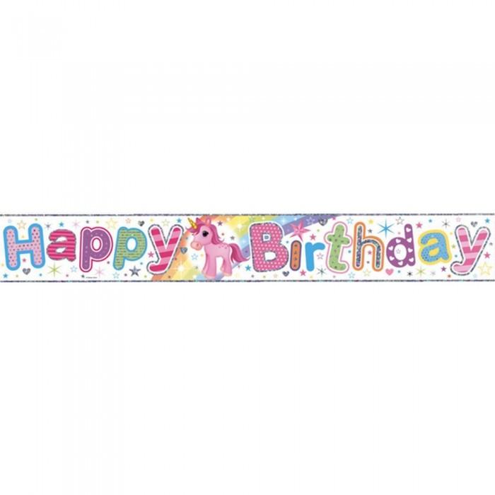 Simon Elvin Happy Birthday Unicorn Rainbow Foil Banner