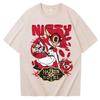 Hazbin Hotel Unisexs 100% Baumwolle Shirt Y2k Niffty Design Grafik Rundhals-Shirts Sommer Mode Streetwear Hochwertiges T-Shirt