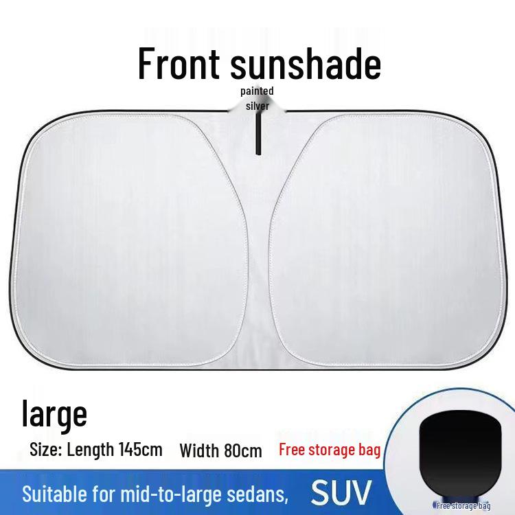 Silver-Coated UV Protection Car Sunshade: Full Blackout Heat Insulation for Windshield