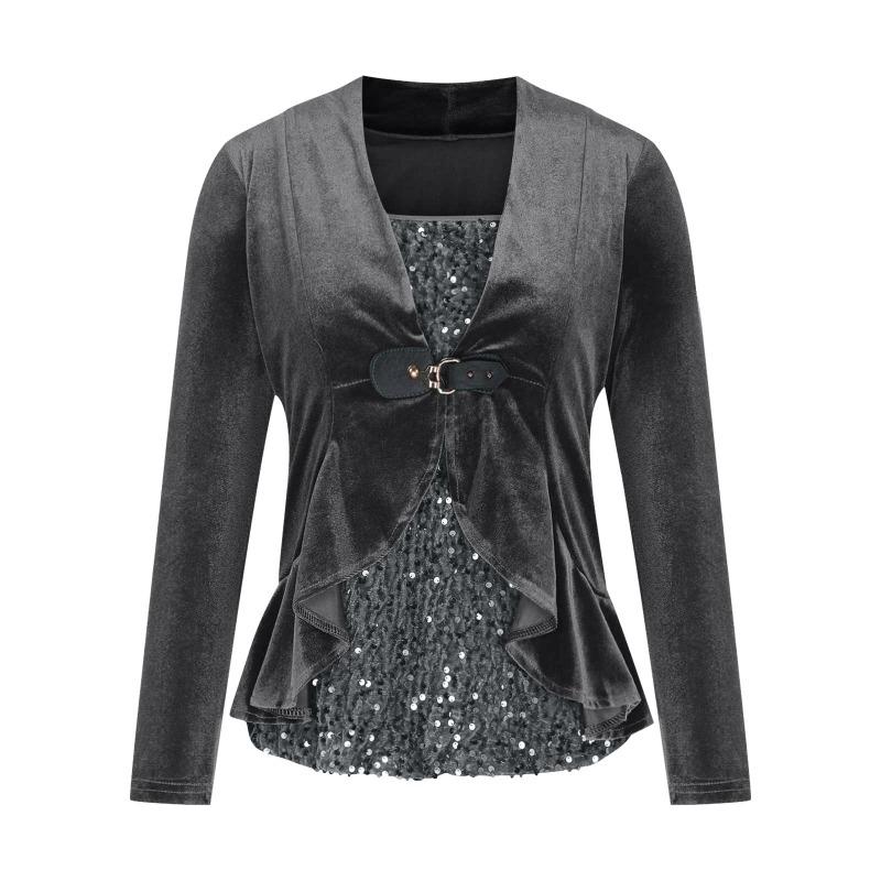 JPNTKY Women's Fashion Casual V-Neck Long Sleeve Blouses & Shirts