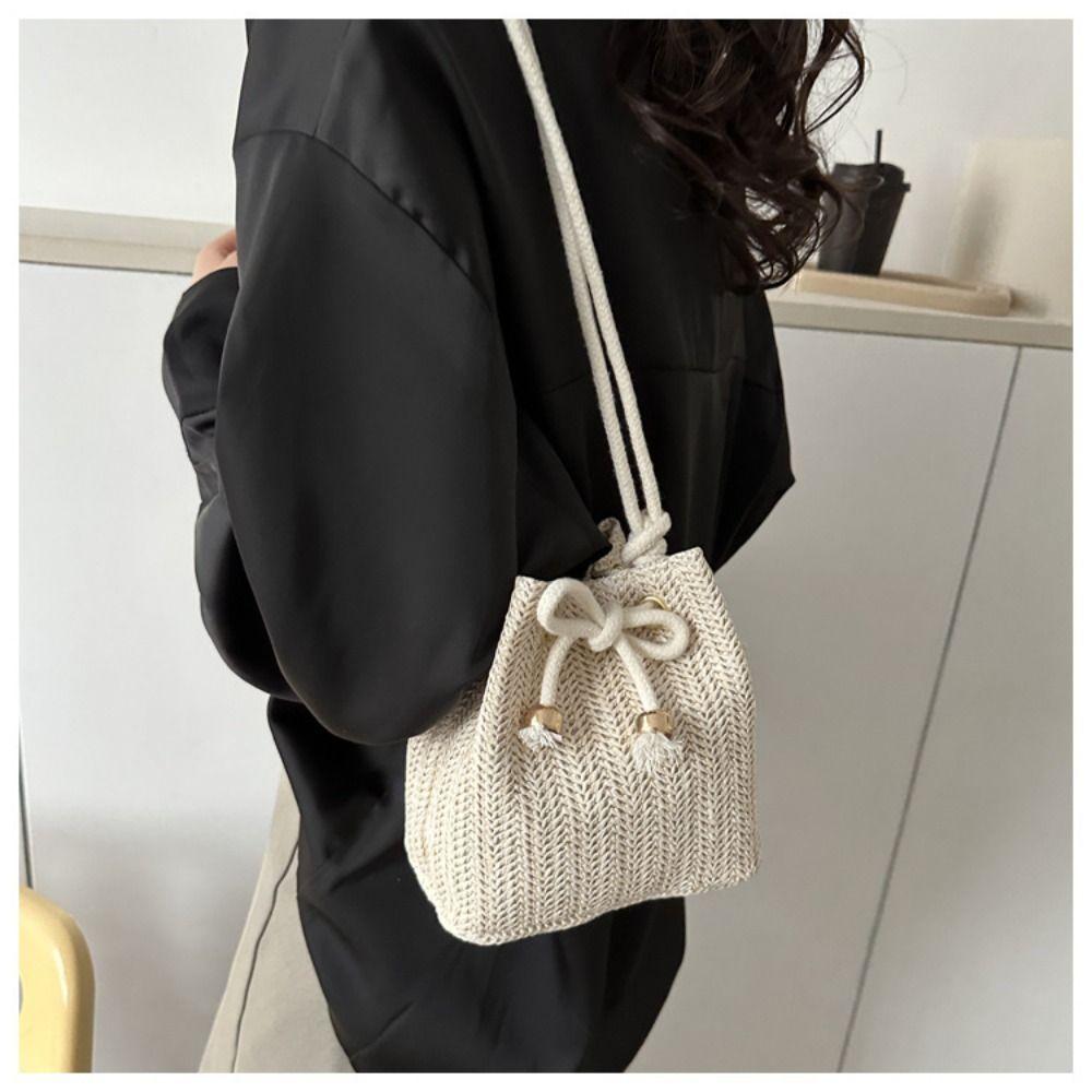 NEW Womens Cross Body Bag Soft Woven Straw Shoulder Bags Ladies Summer Beach Handbag Casual Female Satchels