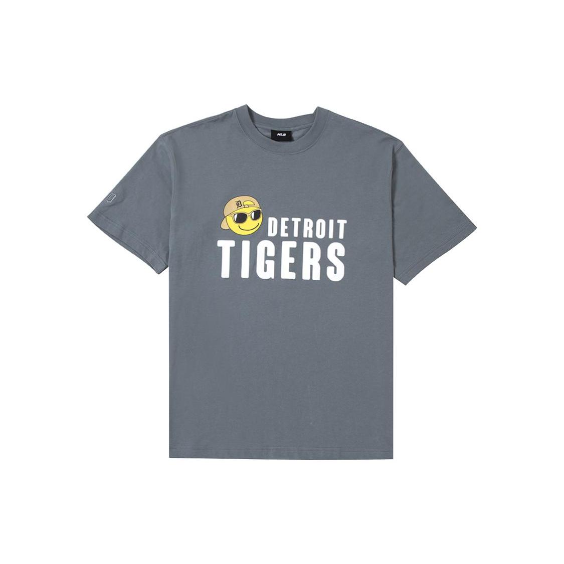 MLB Smile T Shirts Unisex Gray Crew Neck Moderate Straight Fit 3ATSJ0133-46GRD L