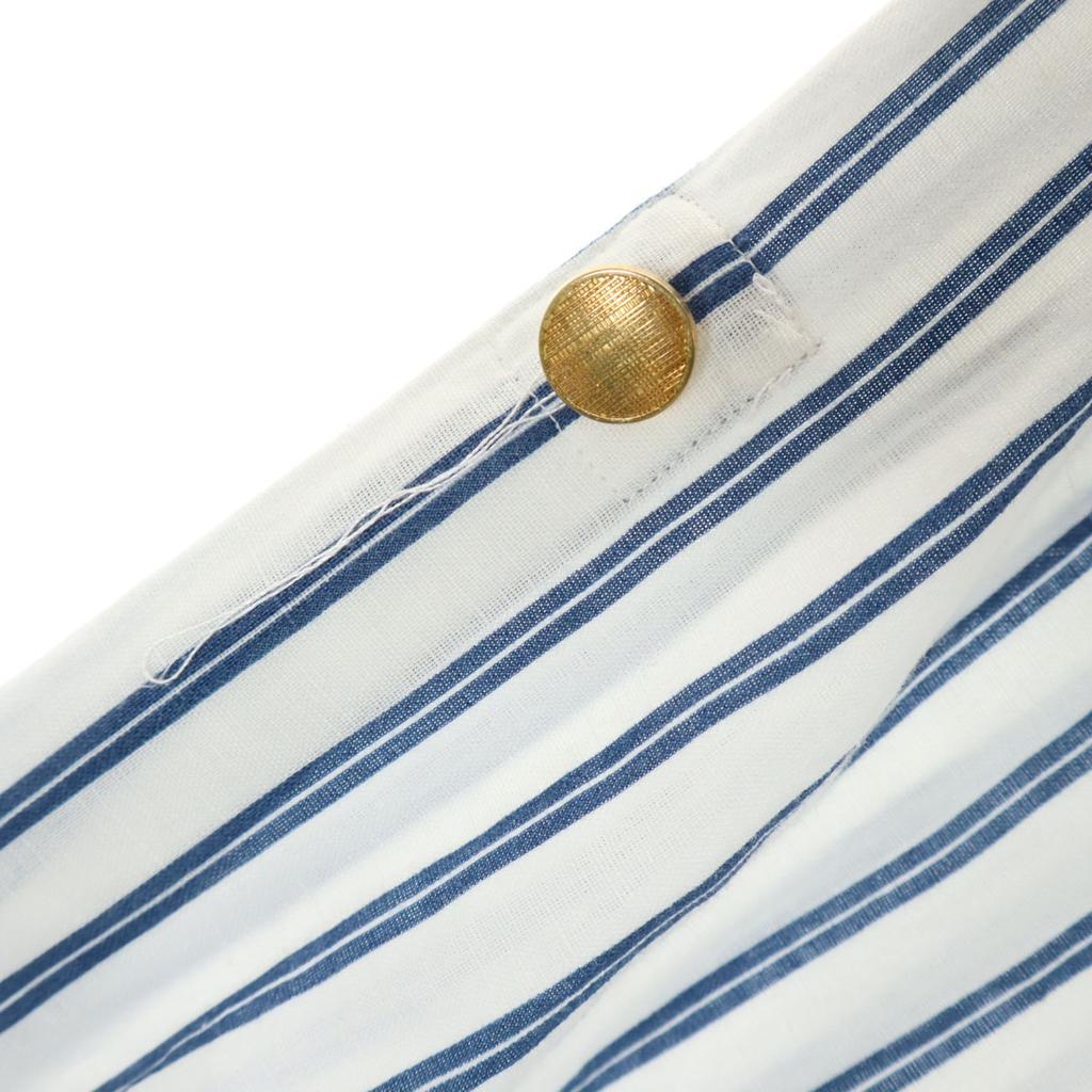 Zara Linen Blend Stripe Long Sleeve Skipper Long Shirt Dress XXL Women Used