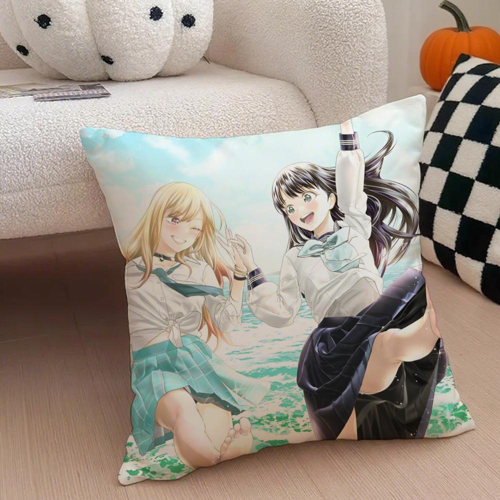 Anime Cartoon TTomorrows My GirlG Cushion Cover Throw Pillow Cover Hidden Button Durable Polyester Chair Cushion