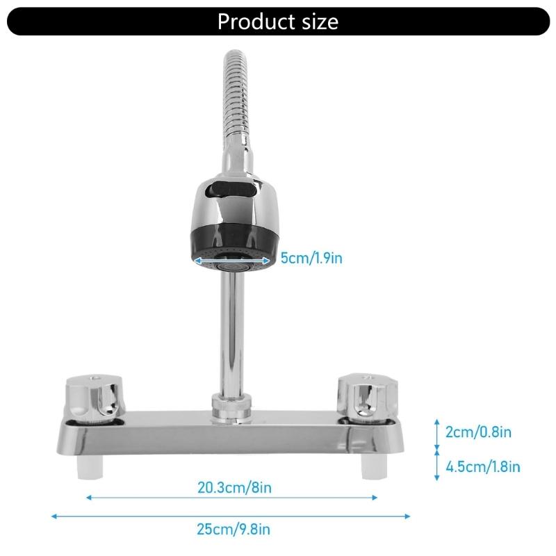 Stainless Steel Motorhomes Kitchen Faucet with 360 Degree Rotatable Sprayer Perfect for Camping Cars and Travel Trailers