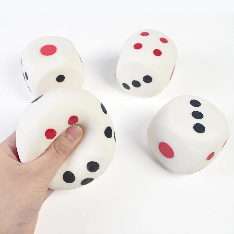2.56" Squishies Dice Kawaii Soft Slow Rising Large 6-Sided Dice with Dots Stress Relief Kids Toys Collection Decorative Props