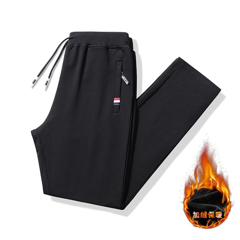 Pure Cotton Men's Sports Pants Loose Straight Spring and Autumn Sweatpants Large Size Casual Pants Long Trousers