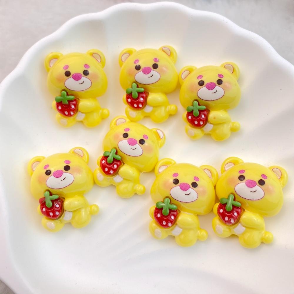 10Pcs New Cute Cartoon Little Bear, Monster Series Flat Back Ornament Jewelry Bows Accessories