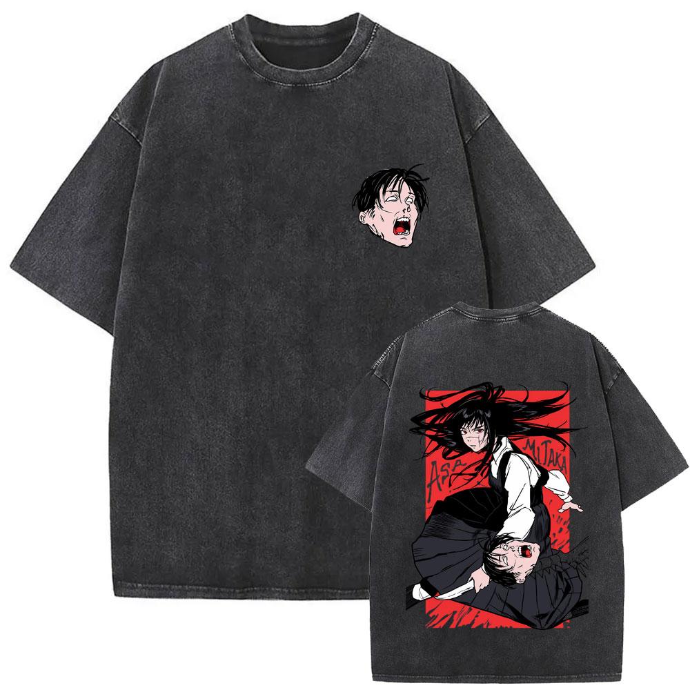 New Summer Chainsaw Man High Quality TShirt Men and Women Cotton Vintage Washed Print Retro Streetwear Family Matching Top