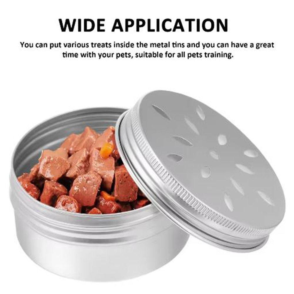 10Pcs 60ML Aluminum Tin Can Round Empty Scent Training Case with Hollow Hole Lid Refillable Dog Scent Training Box