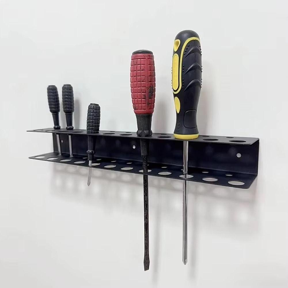 Heavy Duty Screwdrivers Pliers Wall Rack Black Space Saving Screwdriver Storage Rack 14/18/23 Holes Sturdy Tool Storage Rack