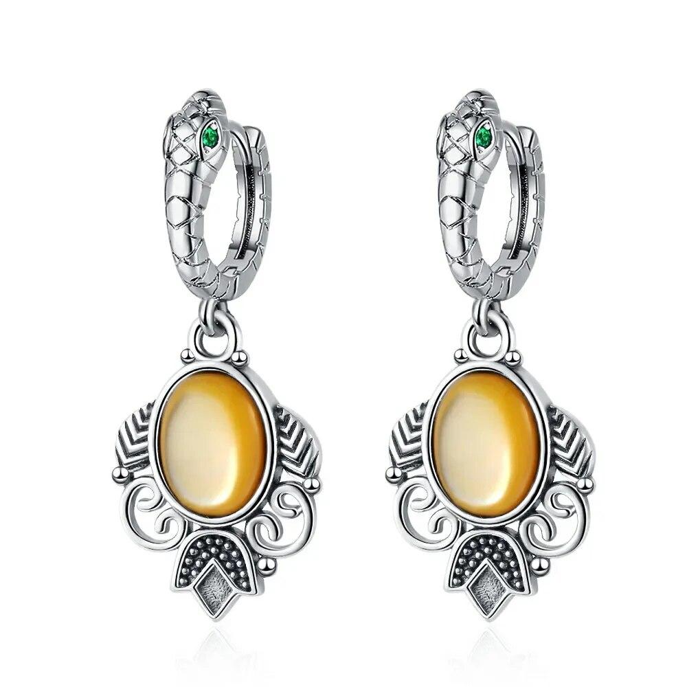 Gold Silver Drop Earrings for Women Vintage Jewelry Wedding Engagement Hoop Earrings Gifts