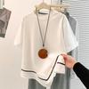 2026 Plus Size Women's Ice Silk Knit Print T-Shirt - Spring/Summer Collection, Loose Fit, Slimming, Short Sleeve
