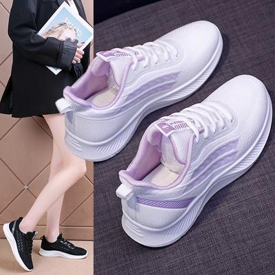 Sommer Neue fliegende gewebte Casual Damen Laufschuhe Leichte rutschfeste atmungsaktive weiche Unterseite Wild Sneaker