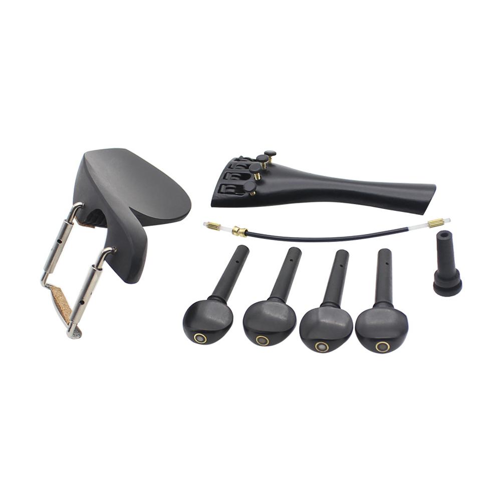 4 4 Violin Chin Rest Chinrest with Tuning Peg Tailpiece Fine Tuner Tailgut Endpin Violin Accessory Kit