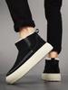 Men's Winter Retro Snow Boots Outdoor Thick Fleece Lined Warm High Top Cotton Shoes Thick Sole Height Boosting Cold Resistant
