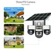 Three-lens Surveillance Camera Outdoor HD Night Vision Full Color Solar Camera