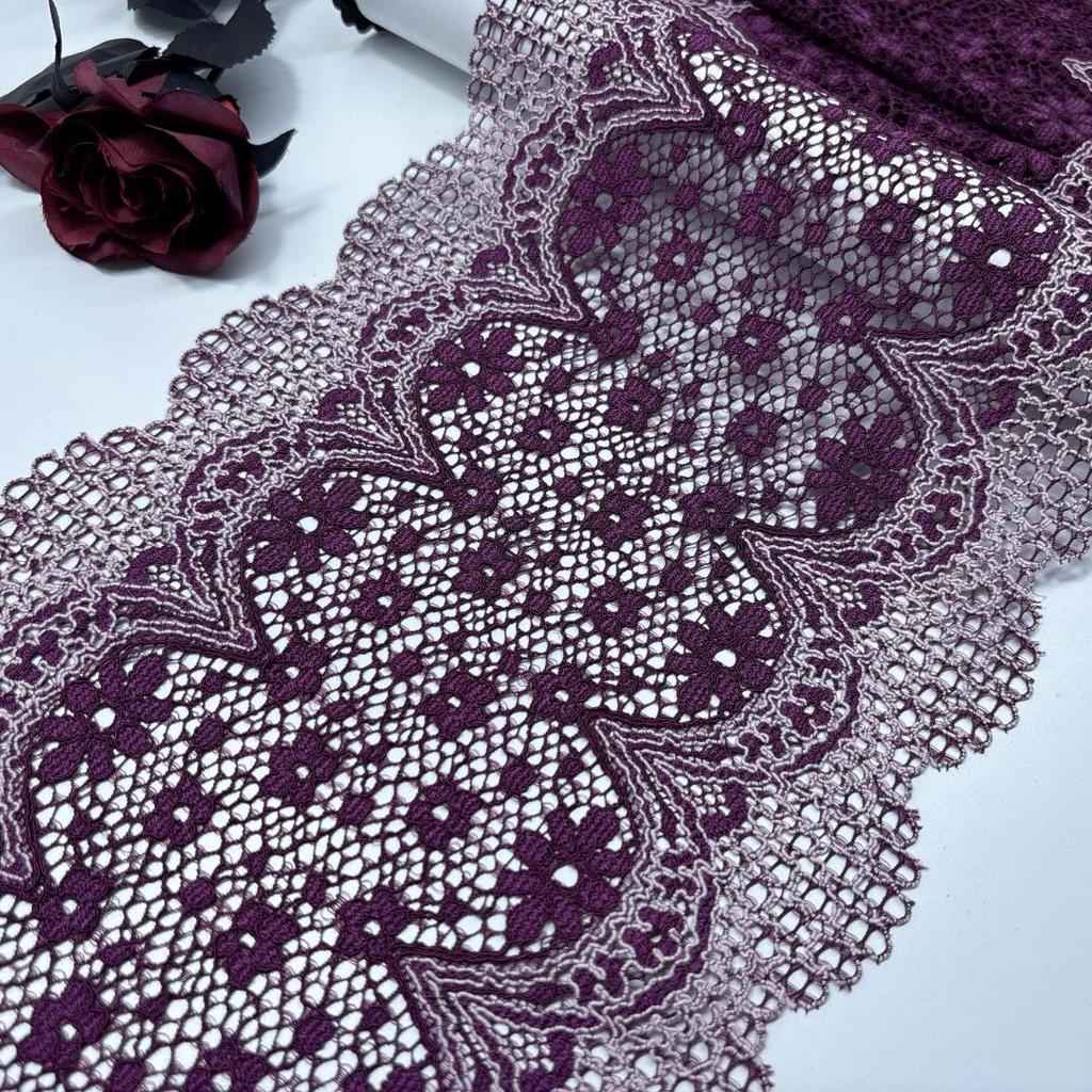 ( 3 cores ) Renda Stretch Bicolor, Acabamento de Renda com Ilhós Elástico para Lingerie, Sutiã, Roupa Íntima, Roupa, Artesanato