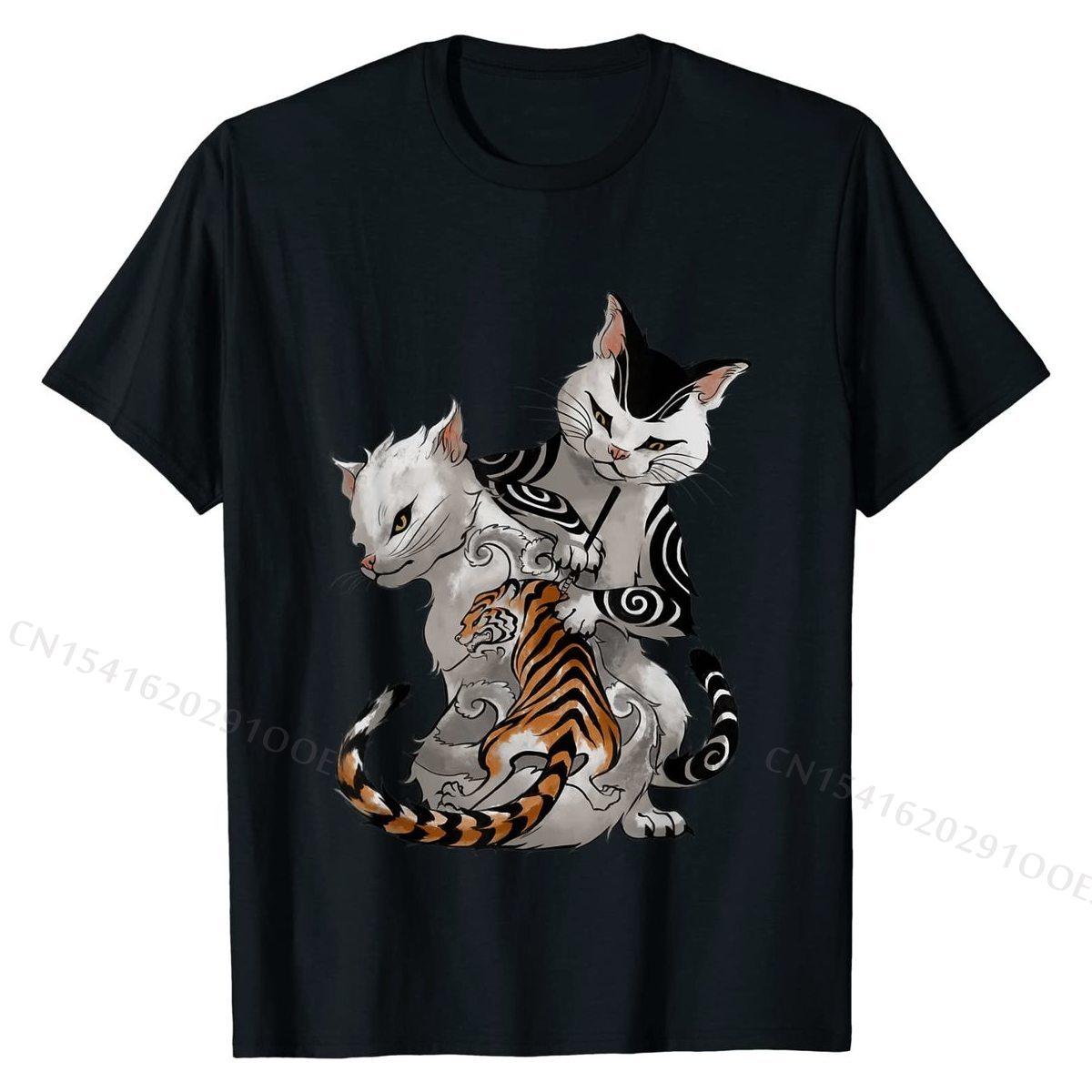 

Irezumi Cat Artist with Traditional Japanese Tattoo T-Shirt Casual T Shirt Tops Shirt for Students Hip Hop Casual Top T-shirts 4XL