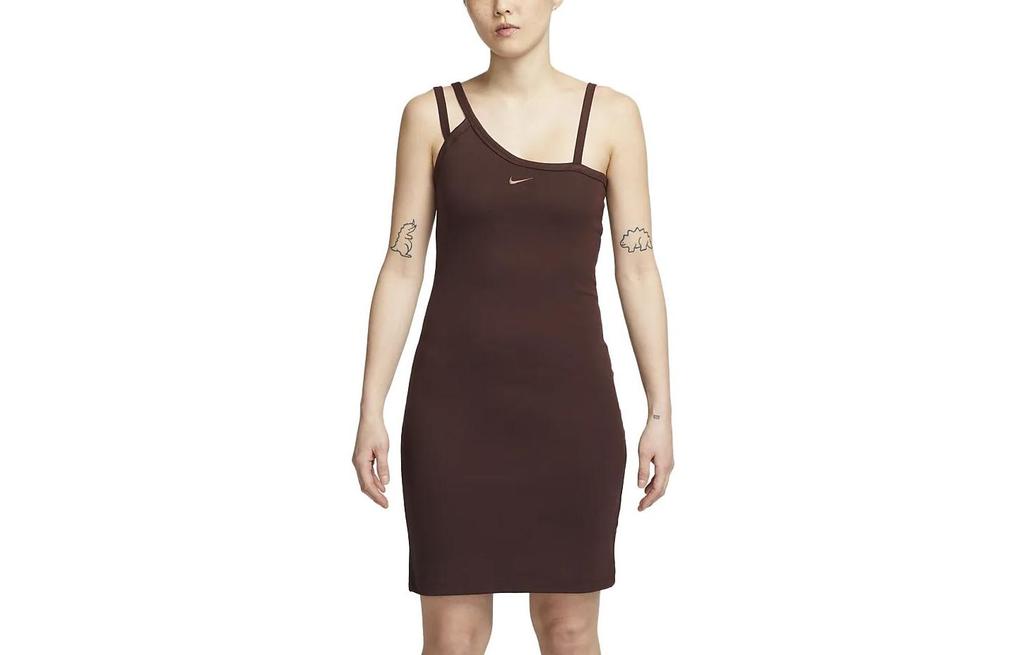 Nike Slip Dresses Women's Brown Moderate Short DV7935-227