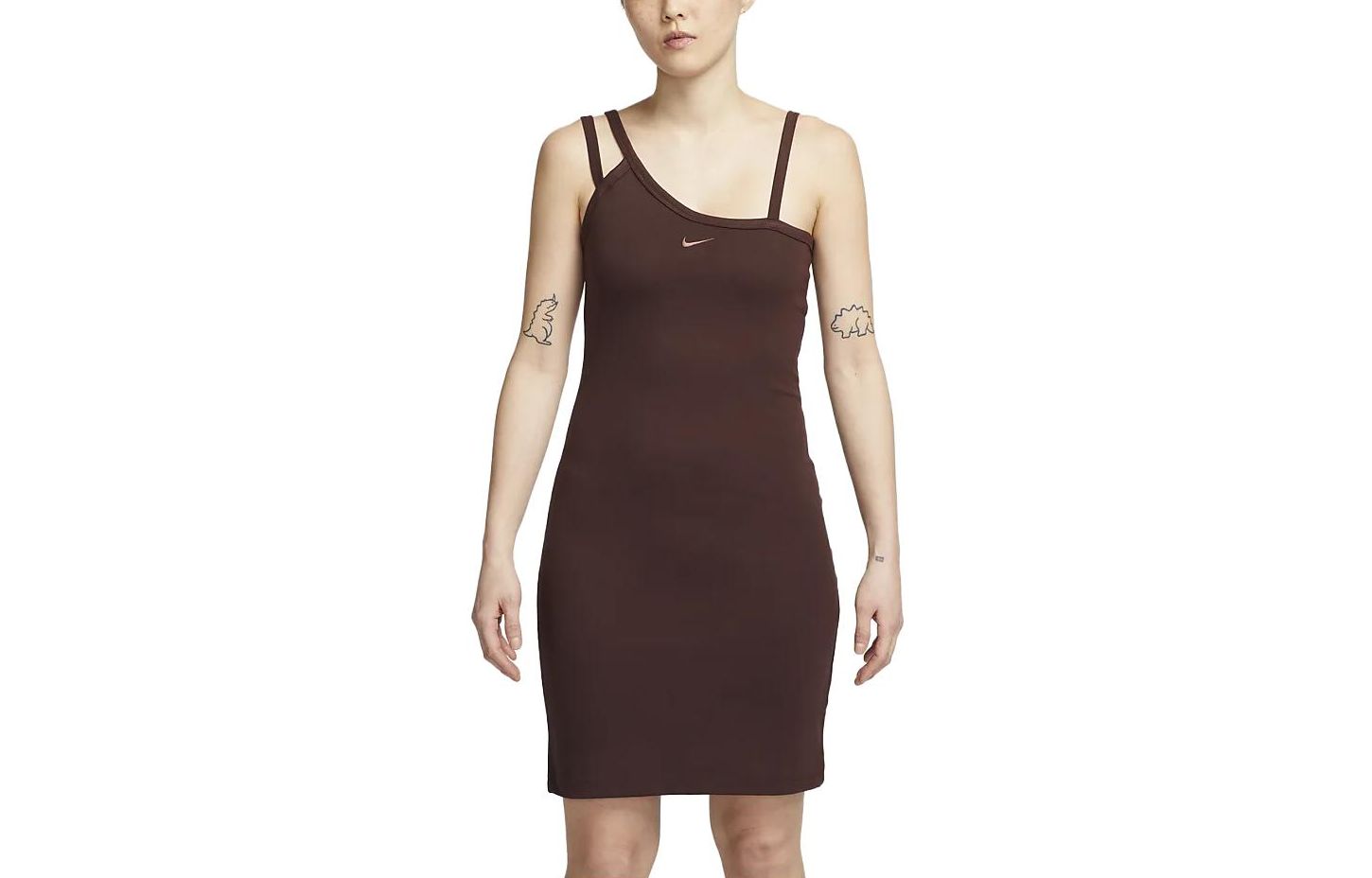 Nike Slip Dresses Women s Brown Moderate Short DV7935-227 L