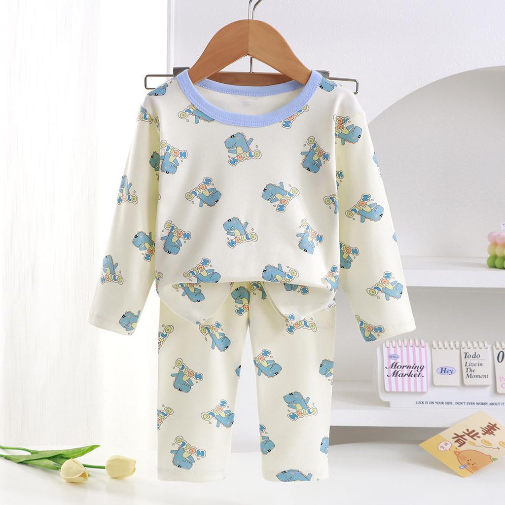 2-Piece Set Soft Pajamas Children Boys Girls Baby Spring Autumn Cartoon Long Sleeve Home Sleepwear Set Christmas