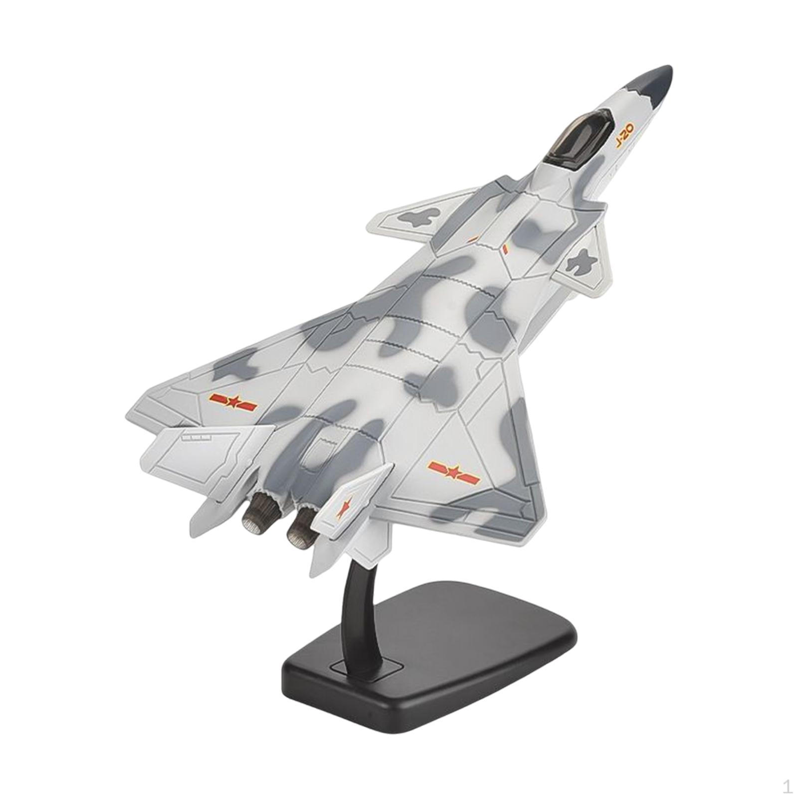 

1:144 Airplane Fighter Model Plane Toy for Desktop Living Room Decoration 9.84inch_Gray and White