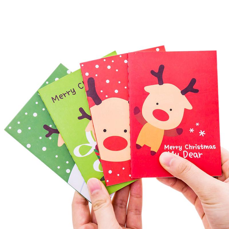 Cartoon Christmas Mini Notebook - 64k Lined Student Stationery for Kids