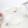 Baby Girls Cotton Snap Button Bibs Cute Bow Lace Bibs Waterproof Saliva Towel