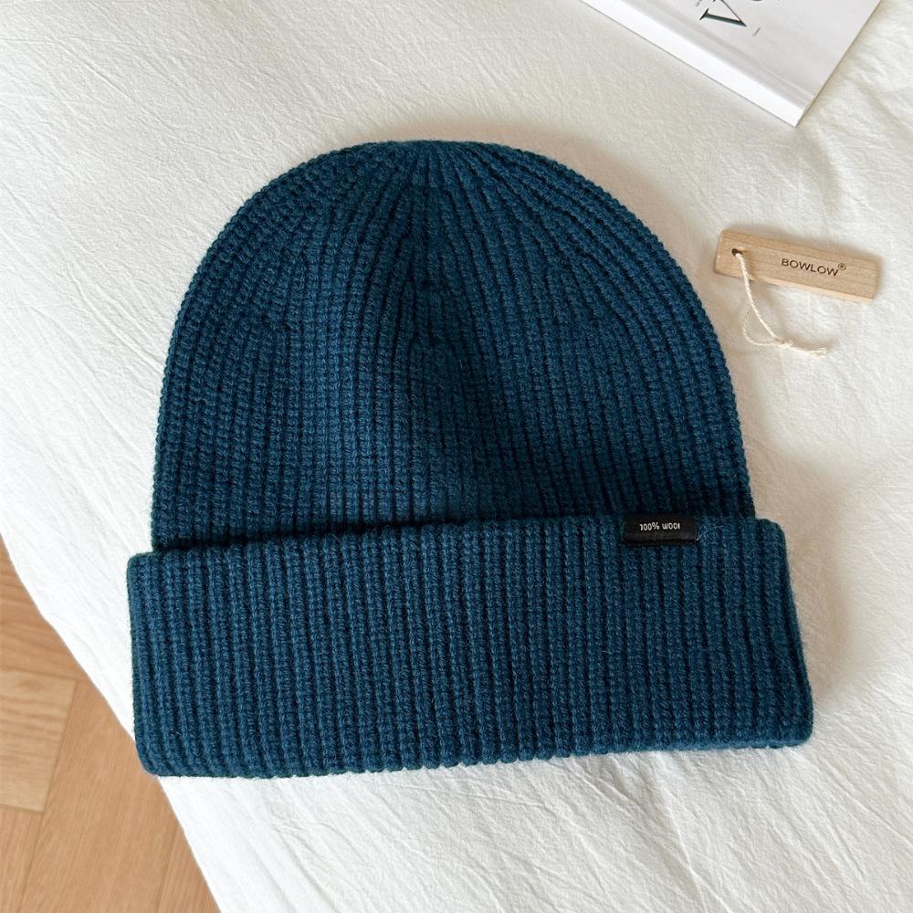 New Letter Embroidered Hat for Women In Autumn and Winter Wool Hat Korean Version of Versatile Face Small Warm Trendy Knitted Hat Cold Hat