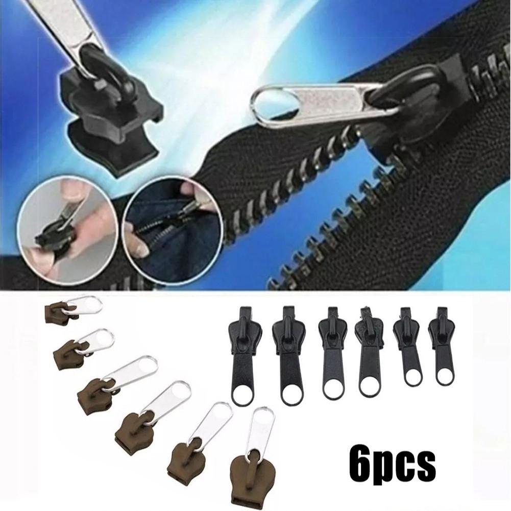 Clothing Craft Zipper Slider 6Pcs Set Fix Plastic Pull Lock Removable Repair Reusable Sewing Tools Accessories