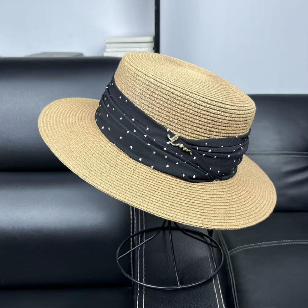 

Trendy and elegant, versatile straw hat, beach sunscreen, sun hat, British top hat, sun hat, flat hat M（55-58cm） хаки