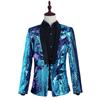 Men's Two-Tone Turning Piece Sequined Suit Stage Costume Suit Nightclub Bar DJ Singer Host Top Carnival Fancy Dress Stage Costume Coat