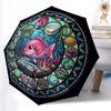 Underwater Adventure Pattern Umbrella, Portable and Foldable Design, 8 Ribs, a Casual Accessory for Halloween, Christmas, and Birthday Gifts.