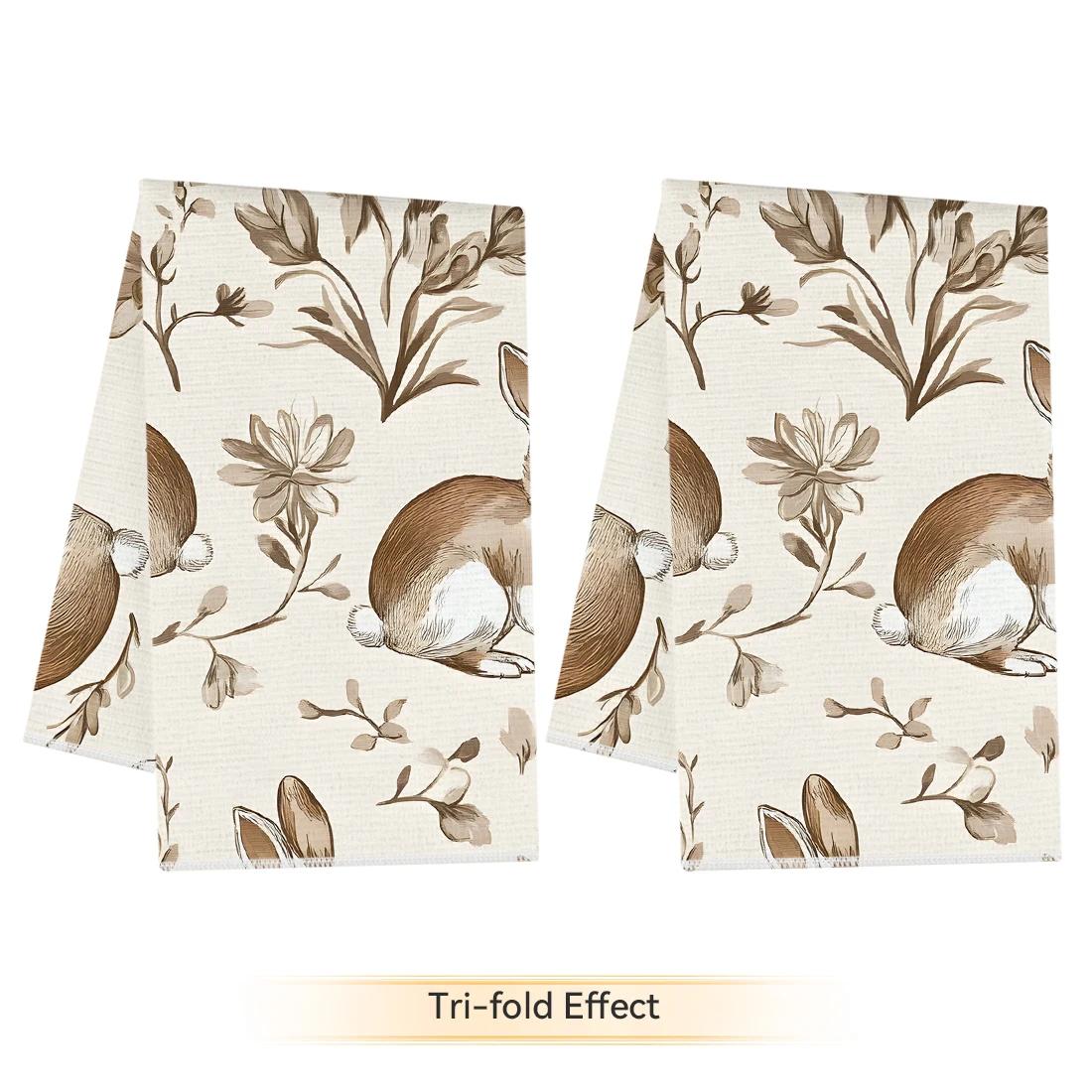 2pcs/set Kitchen Towels 40x60cmcute bunnyHand Towels Christmas Decorations for Home Noel Dish Towels Gifts 40x60cm