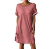Women's Dresses T-Shirt Dresses With Pockets Solid Color Casual Beach Dresses