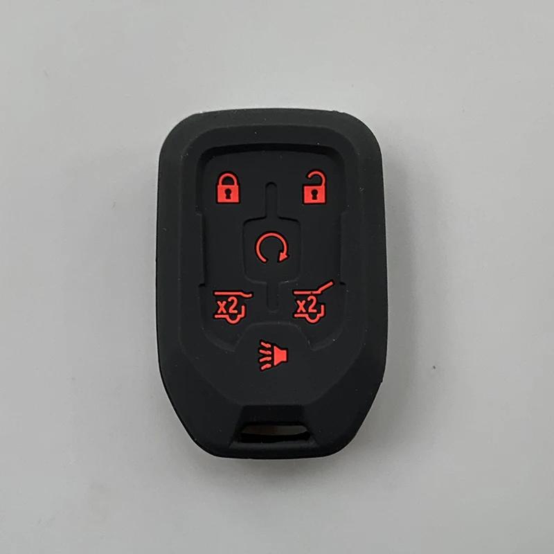 Silicone Car Key Cover Case Fob For Chevrolet Suburban Silverado GMC Terrain Yukon Tahoe Sierra Smart Auto Accessories Key Ring