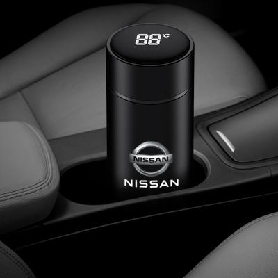 Car Sticker Stainless Steel Thermos Cup Smart Display Vacuum Water Cup For Rogue Pathfinder X-Trail GTR Note Qashqai Juke