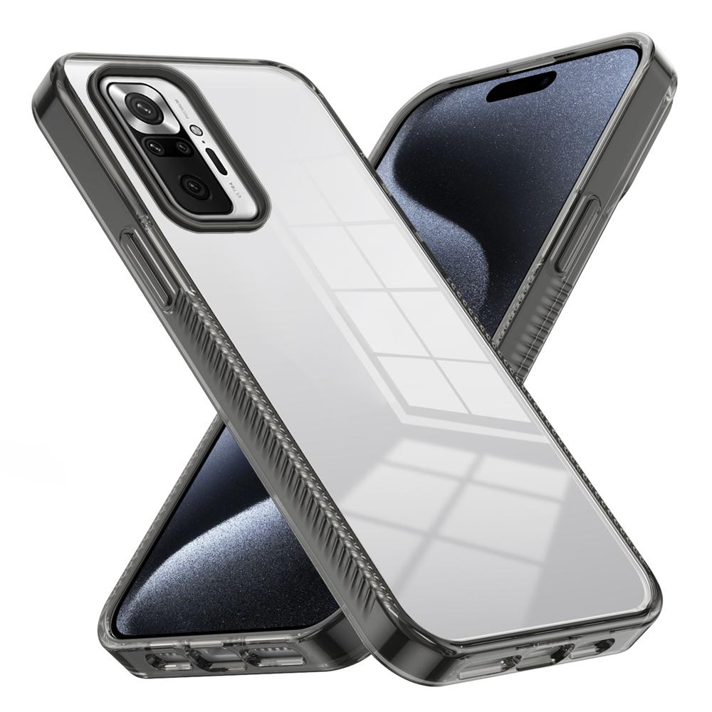 KEYSION Transparent Case for Redmi Note 10 10S 10 Pro 4G Soft TPU+PC Anti-slip HD Clear Shockproof Phone Back Cover for POCO M5S