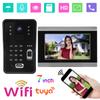 7in Video Doorbell Wired for TUYA Infrared Night Vision Fingerprint IC Card Remote Control