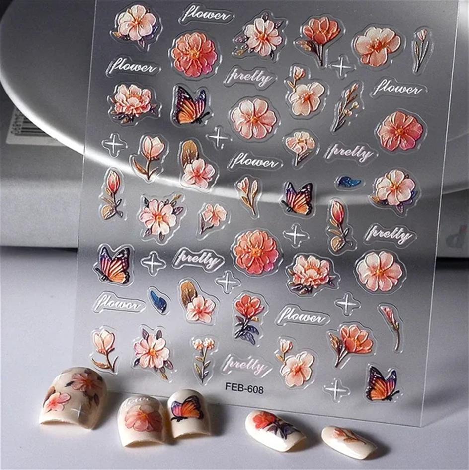 1pcs New 5D Bronzing Punk Moon Nail Art Charms Gothic Star Adhesive Slider Press on Nail Decoration Decals Accessories DIY