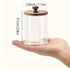 Clear Cotton Ball Pad Swabs Make Up Pads Dispenser Holder Organizer Container with Wood Lid Multifunction Bathroom Storage