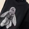 Sweater Women's Plus Velvet Thickened Tide Bear Round Neck Sweater Jacket Head