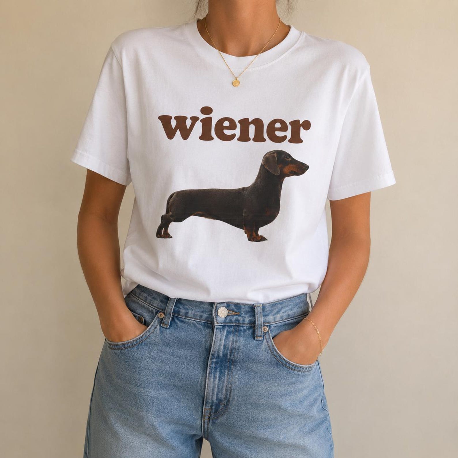 Wiener Dachshund Graphic Tee, Minimalist Sausage Dog Shirt, Dog Lover Apparel S