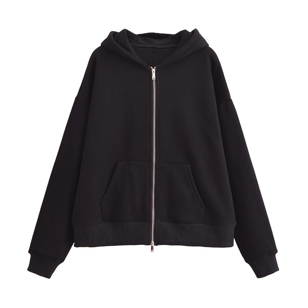 

Женский трехцветный кардиган с капюшоном на молнии Осень/Зима 2024 Small чёрный