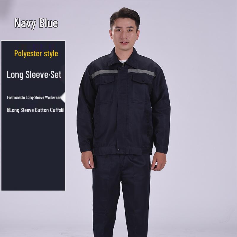 Men's Long Sleeve Workwear Set: Durable Labor Protection, Auto Repair & Site-Ready Uniform