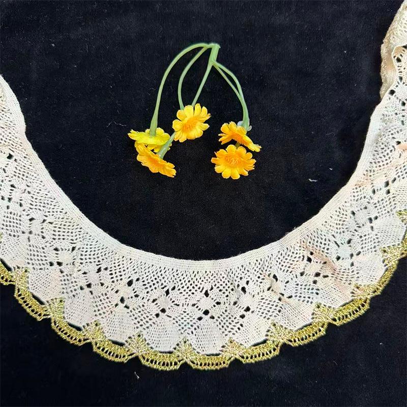 Dual-Color Cotton Lace Trim - 5.7cm Wide, DIY Dress Accessory Fabric