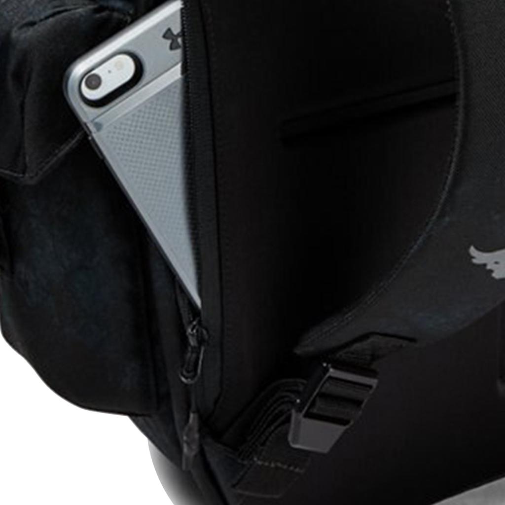 Under Armour Project Rock Pro Flap Multi-Pocket Polyester Backpack Unisex Backpack Black 1354941-010