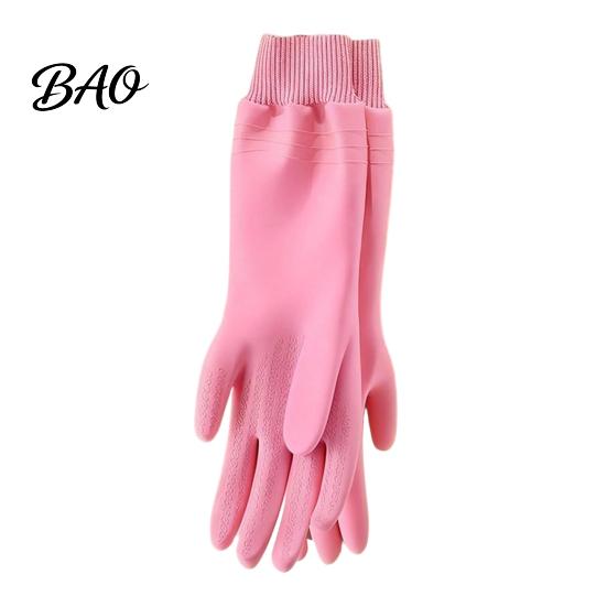 Fleece Lined Cleaning Gloves Dishwashing for Housework, Waterproof PVC Rubber Gloves, Anti-slip Protective Laundry Grip Warm Velvet Lining Kitchen And